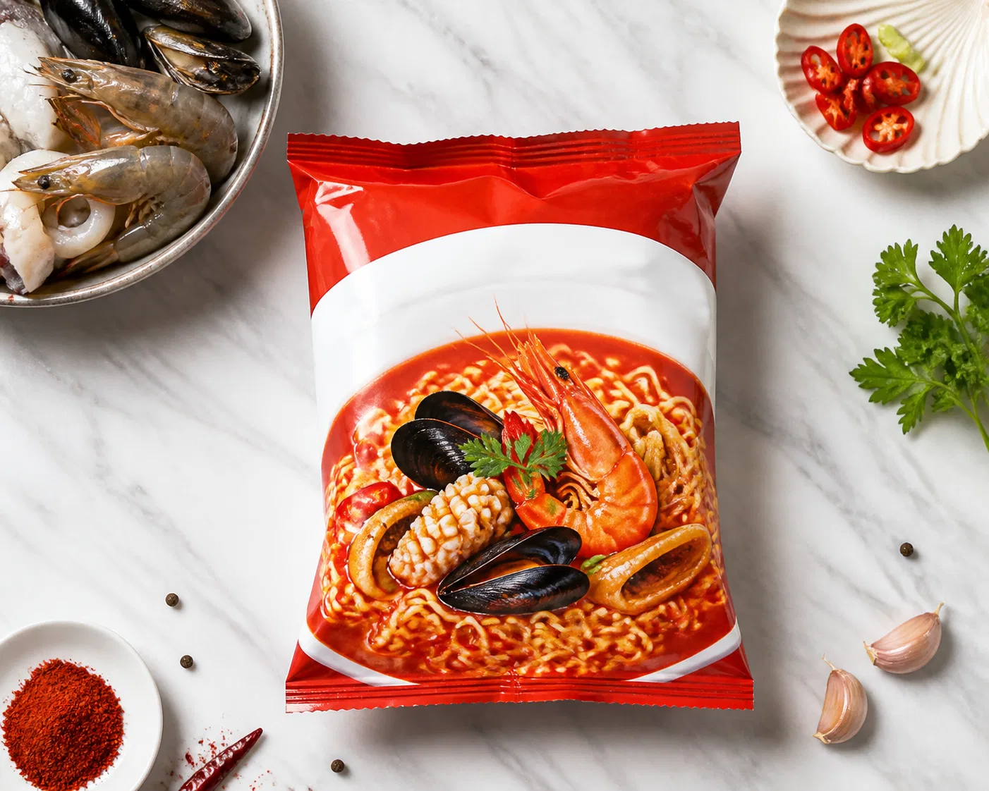 짬뽕맛 라면 패키지