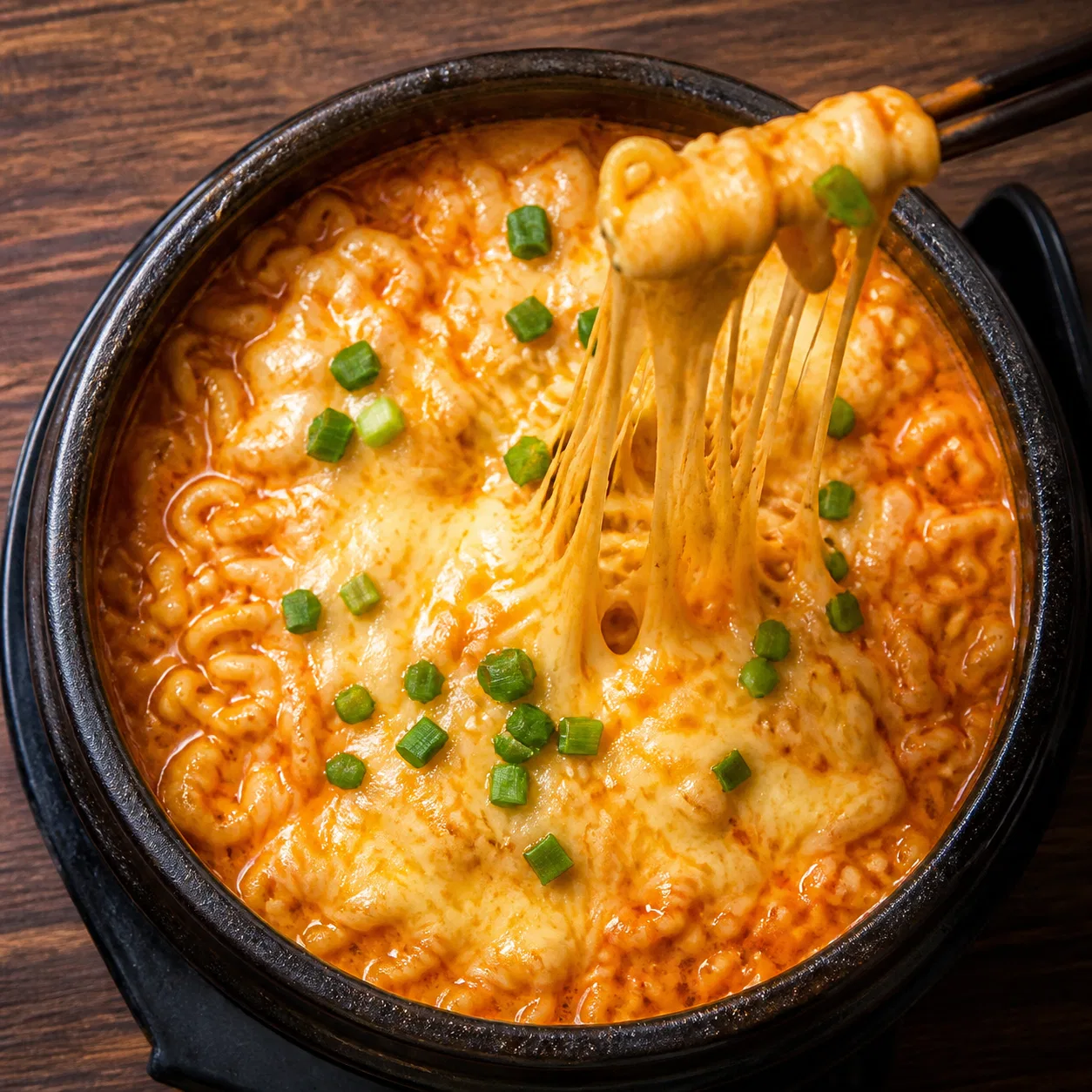 치즈 라면 레시피 완성 사진