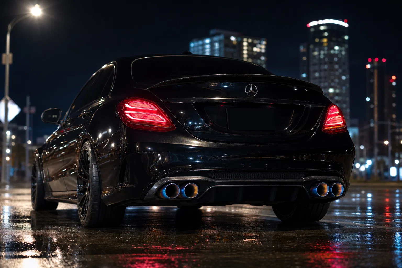 메르세데스 AMG C63 티타늄 배기 시공